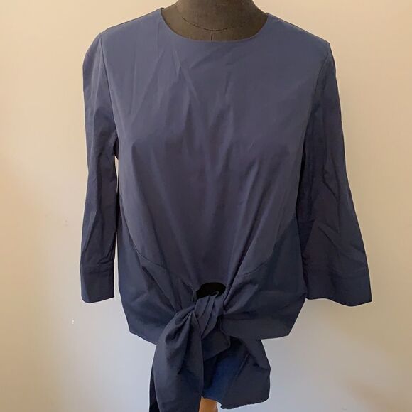 Blue Halogen Tie Blouse  - Picture 2 of 9